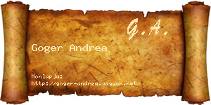 Goger Andrea névjegykártya