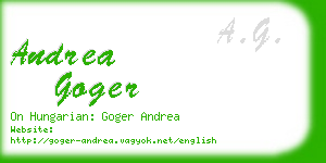 andrea goger business card